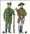 Егеря российской армии: 1 -- 1765-1786; 2 -- 1797-1801